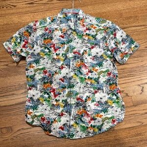 Robert Graham Floral Multicolor Men's short sleeved Shirt XL